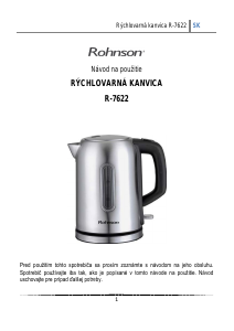 Návod Rohnson R-7622 Kanvica