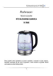 Návod Rohnson R-7640 Kanvica