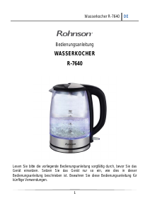 Bedienungsanleitung Rohnson R-7640 Wasserkocher