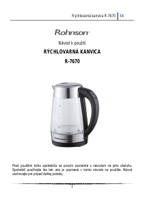 Návod Rohnson R-7670 Kanvica