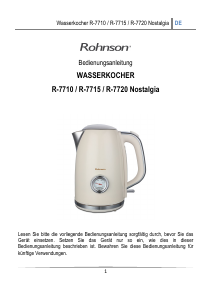 Bedienungsanleitung Rohnson R-7715 Nostalgia Wasserkocher