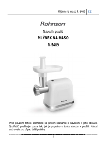 Manuál Rohnson R-5409 Mlýnek na maso