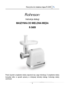 Instrukcja Rohnson R-5409 Maszynka do mielenia