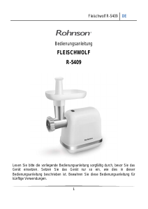 Bedienungsanleitung Rohnson R-5409 Fleischwolf