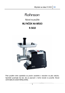 Návod Rohnson R-5410 Mlynček na mäso