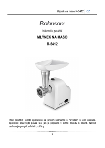 Manuál Rohnson R-5412 Mlýnek na maso