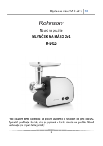 Návod Rohnson R-5415 Mlynček na mäso