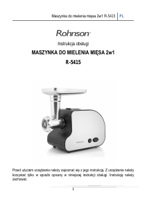 Instrukcja Rohnson R-5415 Maszynka do mielenia