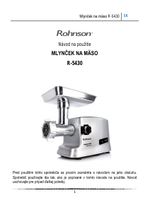 Návod Rohnson R-5430 Mlynček na mäso