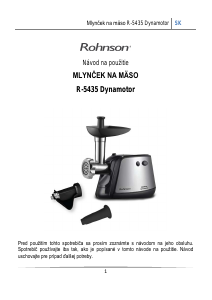 Návod Rohnson R-5435 Dynamotor Mlynček na mäso