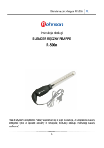 Instrukcja Rohnson R-500 Spieniacz do mleka