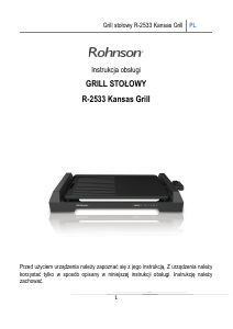 Instrukcja Rohnson R-2533 Kansas Grill stołowy
