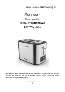 Návod Rohnson R-222 TouchPro Toastovač