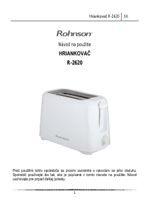 Návod Rohnson R-2620B Toastovač