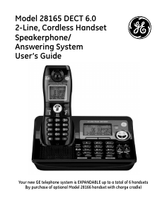 Manual GE 28165 Wireless Phone