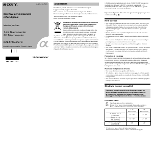 Manuale Sony SAL20TC Obiettivo