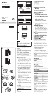 Käyttöohje Sony SEL2860 Kameranlinssi