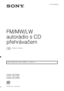 Manuál Sony CDX-GT230 Autorádio