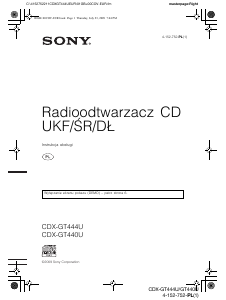 Instrukcja Sony CDX-GT440U Radio samochodowe