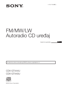 Priručnik Sony CDX-GT444U Radioprijamnik za automobil