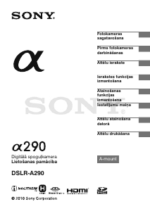 Rokasgrāmata Sony Alpha DSLR-A290L Digitālā kamera