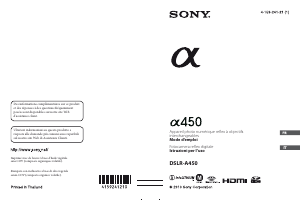 Manuale Sony Alpha DSLR-A450 Fotocamera digitale