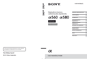 Käyttöohje Sony Alpha DSLR-A580 Digitaalikamera