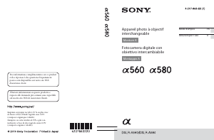 Manuale Sony Alpha DSLR-A580L Fotocamera digitale