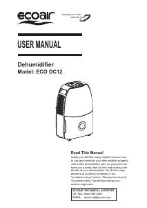 Manual EcoAir ECO DC12 Dehumidifier