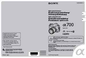 Bedienungsanleitung Sony Alpha DSLR-A700K Digitalkamera