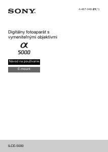 Návod Sony Alpha ILCE-5000Y Digitálna kamera