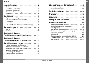 Bedienungsanleitung Makita SKR200Z Linienlaser