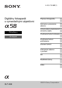 Návod Sony Alpha SLT-A58M Digitálna kamera