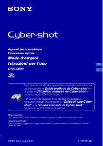 Mode d’emploi Sony Cyber-shot DSC-S800 Appareil photo numérique