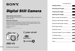 Manual Sony Cyber-shot DSC-V3 Digital Camera