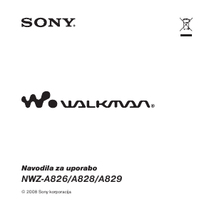 Priročnik Sony NWZ-A826 Walkman Predvajalnik MP3