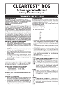 Bedienungsanleitung Cleartest hCG Schwangerschaftstest