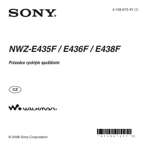 Manuál Sony NWZ-E435F Walkman Přehrávač MP3