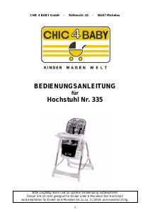 Bedienungsanleitung Chic4Baby 335 Babyhochstuhl