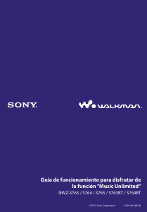 Manual de uso Sony NWZ-S765 Walkman Reproductor de Mp3
