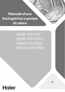 Manuale Haier HD80-D357U1 Asciugatrice