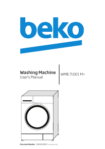 Manual BEKO WMB 71001 M+ Washing Machine