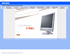 Bruksanvisning Philips 170B5CS LCD skärm