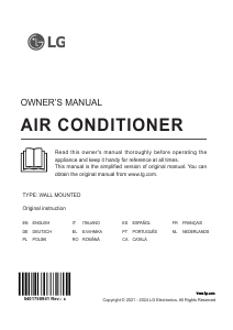 Manuale LG PC24SC Condizionatore d’aria