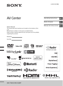 Bruksanvisning Sony XAV-712HD Bilradio