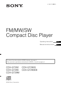 Manual de uso Sony CDX-GT29M Radio para coche