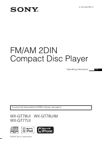 Manual Sony WX-GT78UIM Car Radio