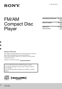 Bruksanvisning Sony CDX-M20 Bilradio