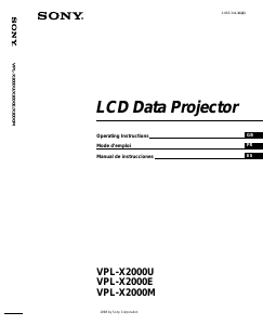 Manual de uso Sony VPL-X2000U Proyector