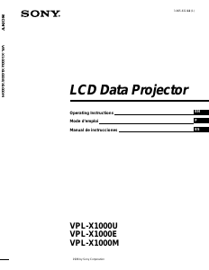 Manual de uso Sony VPL-X1000M Proyector